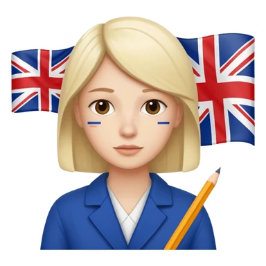 someone who is writing with an UK flag in the background sticker