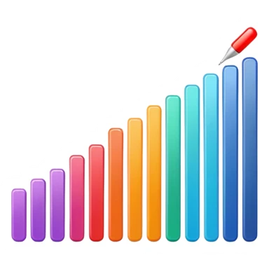 Multiple little bars merging into one big bar of survey. sticker