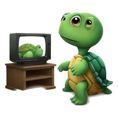 A turtle watching TV  sticker