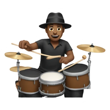 Man with hat playing drums  sticker