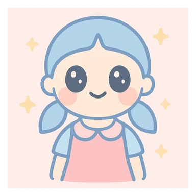 squid game doll, cute style, big eyes sticker