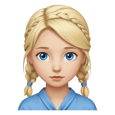 blonde girl with tied hair and blue eyes sticker