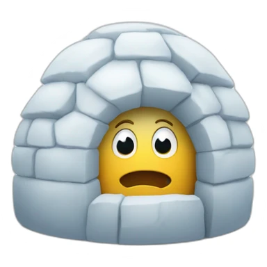 surprised face in the shape of igloo sticker