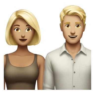 Girl blonde and boydriend blonde smoke sticker