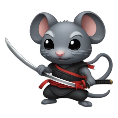 ninja rat with katana sticker