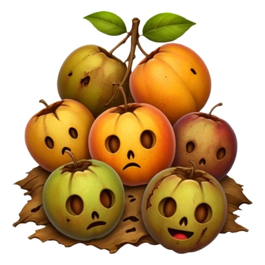 small pile of rotten fruits sticker