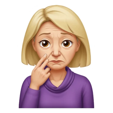 create a woman that is holding her neck because she is smelling something bad sticker