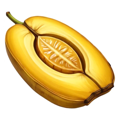 A single fried sweet plantain slice (tajada) with golden edges and a caramelized texture, looking juicy and appetizing with a glossy finish to show its frying. sticker