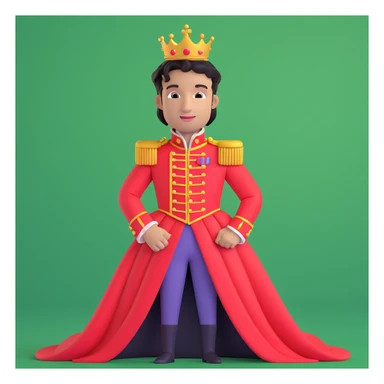 prince in red dress, royaqle background sticker