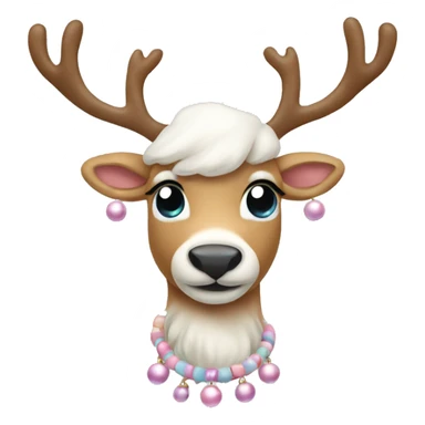 Pastel reindeer with bells sticker