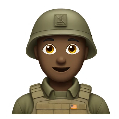 Soldier's emoji with greetings sticker