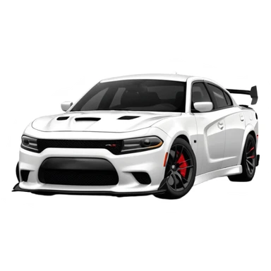 CHARGER DOSH HellCat SRT white and With low suspension body kit 4k, 8k and carbon: spoiler Wheels and hood  sticker