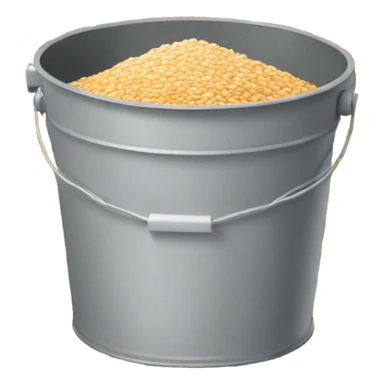 A pile of white wheat inside a bucket emoji. sticker