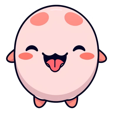 Eyes closed with tounge sticking out  sticker