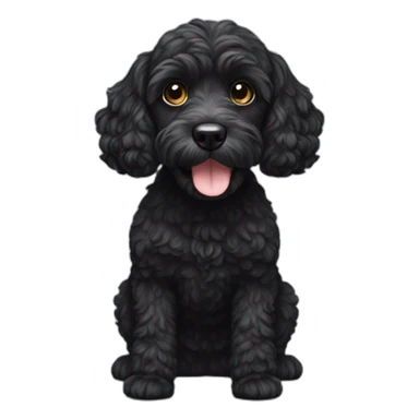 Black cockapoo dog sticker