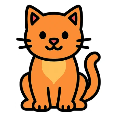 colored cat icon sticker