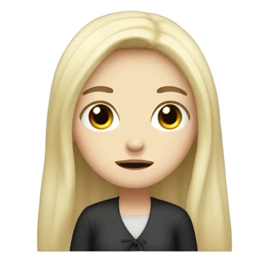 Pale girl with long black hair crying sticker