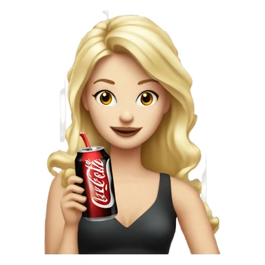 Pretty white woman with blonde hair drinking a Coke Zero sticker