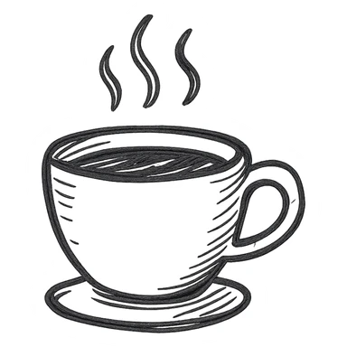 a hand drawn coffee icon with no fill sticker