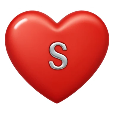 Love heart in red colour and center S letter only sticker