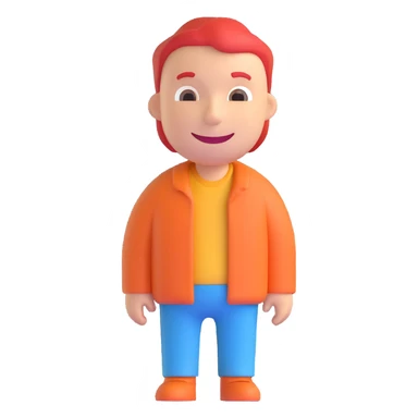 a man with a smile on his face, simple and friendly sticker