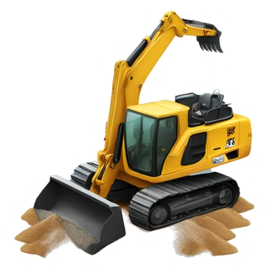 Mini excavator pushing dirt sticker