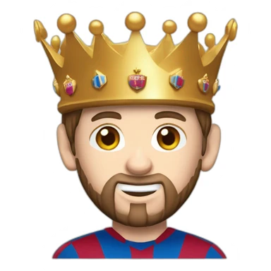 Lionel Messi with a crown sticker