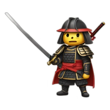 samurai with gattling gun sticker