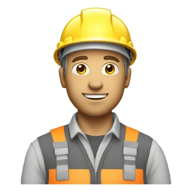 white man with construction helmet as if ready to work sticker