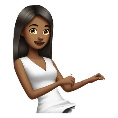 Brunette Girl getting a manicure at nail salon sticker