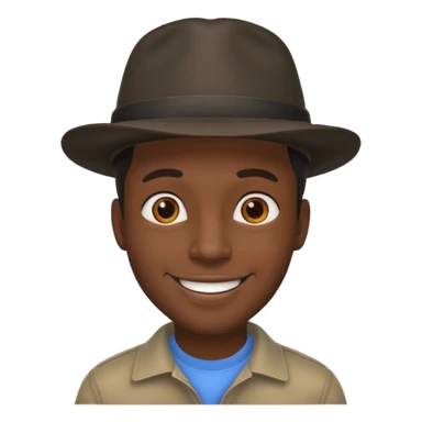 black man wearing hat sticker