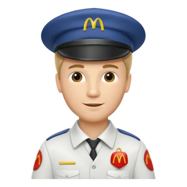 caucasian male McDonald's worker sticker