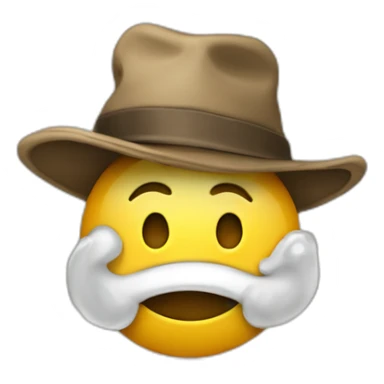 akward smiley face with hat sticker