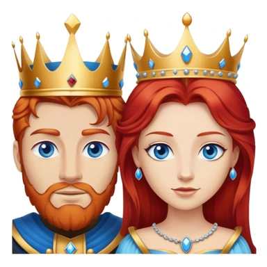 Red hair king, blonde queen, blue eyes sticker