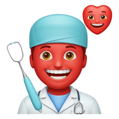 quiero que me hagas emojis de dentista rojos sticker