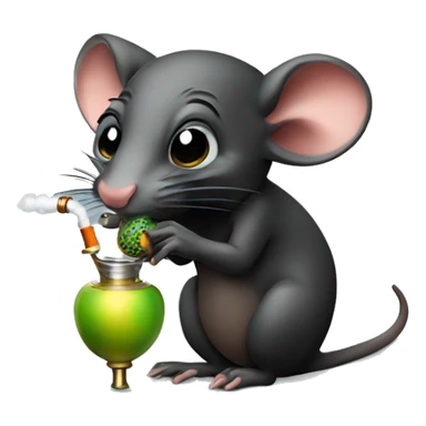Black rat smoking hookah  sticker