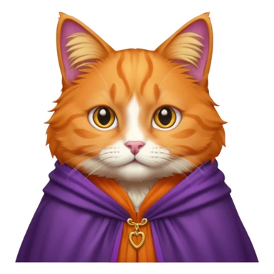 orange cat in purple cloak sticker