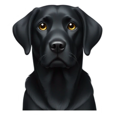 Black Labrador dog with white strip on his neck tired sticker