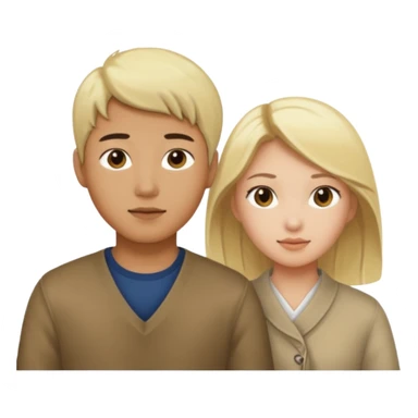 asian boy and blonde girl sticker