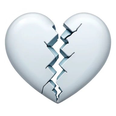 White heart broken in two sticker