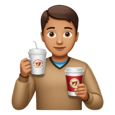 canadian holding tim hortons coffee cup sticker