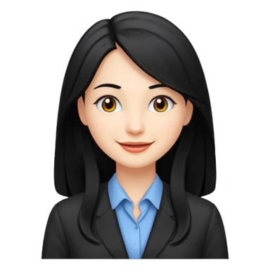 검정 긴머리에 청순한 직장인의 모습 sticker