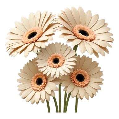 light beige Gerbera flowers sticker