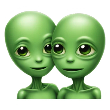 couple of green alien in  love sticker