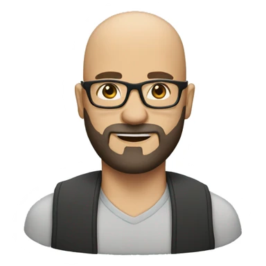 bald man with beard and glasses sticker