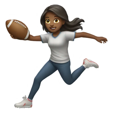 Girl throwing football  sticker