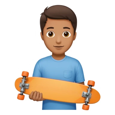 Man showing skateboard sticker
