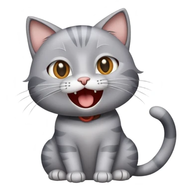 Grey cat sing sticker