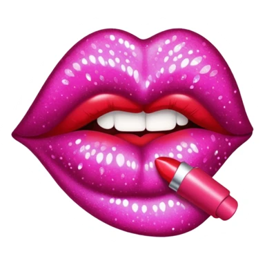 glitter dark pink kiss  sticker