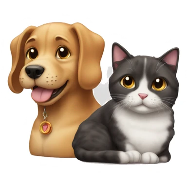 Cat and a dog chilling sticker